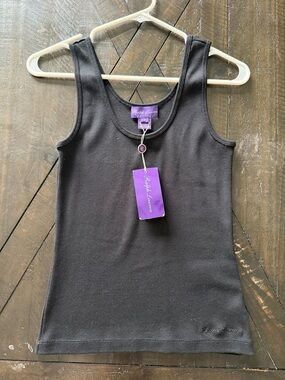 Ralph Lauren Black Ribbed Tank Top